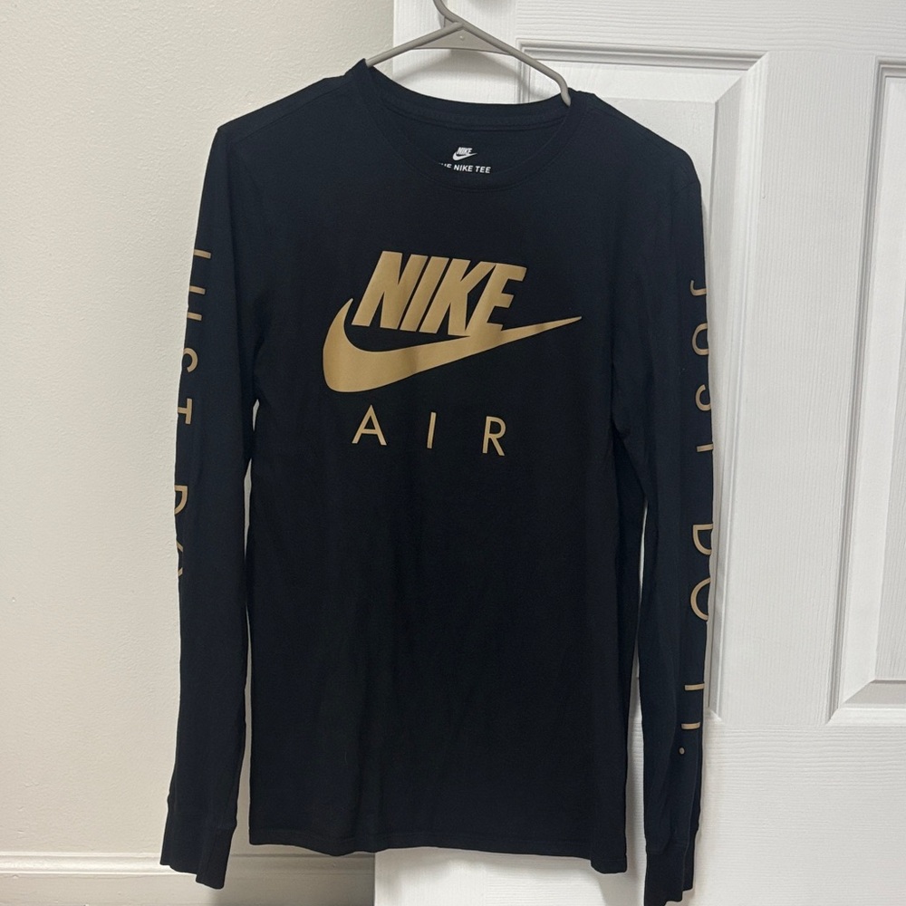 Nike Black and Gold Air Long Sleeve Shirt